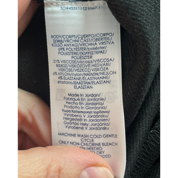 Chaps Sz L Pull-On Ankle Leggings Exposed Elastic on Waist Sides Black Stretchy - Picture 9 of 10